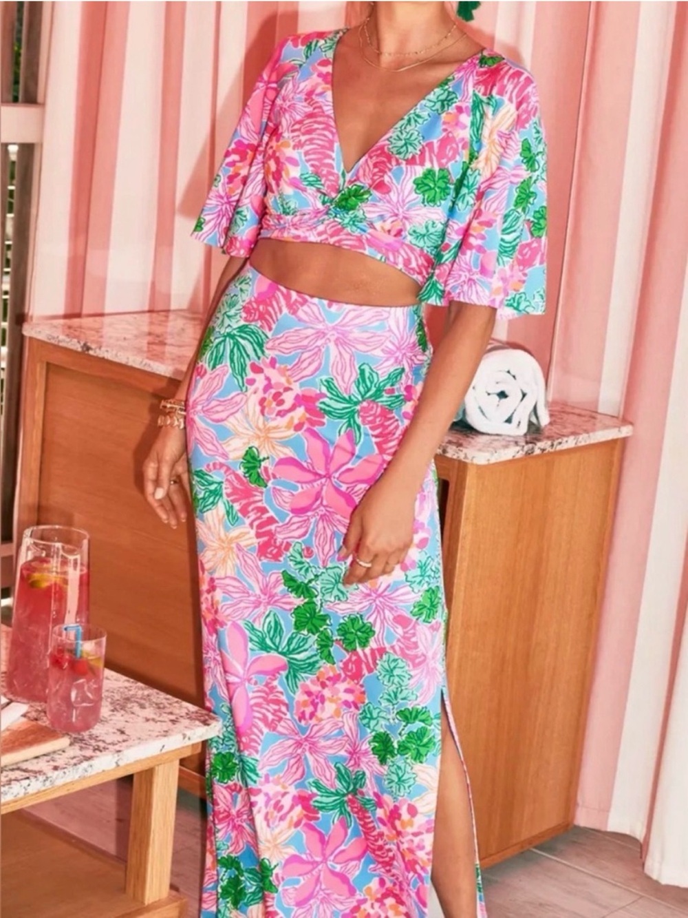 Lilly Pulitzer Minka Maxi Skirt Set Tigers Lair XL
